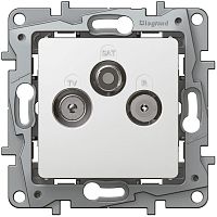 Розетка TV+R+SAT Звезда без рамки Legrand Etika 3-м. белый картинка